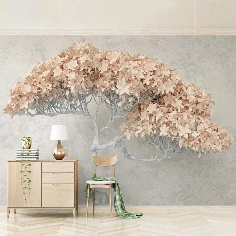 Custom 3D Self Adhesive Wallpapers Modern Fashion Abstract Flower Tree Interior Restaurant Living Room Bedroom Murals Decor |
