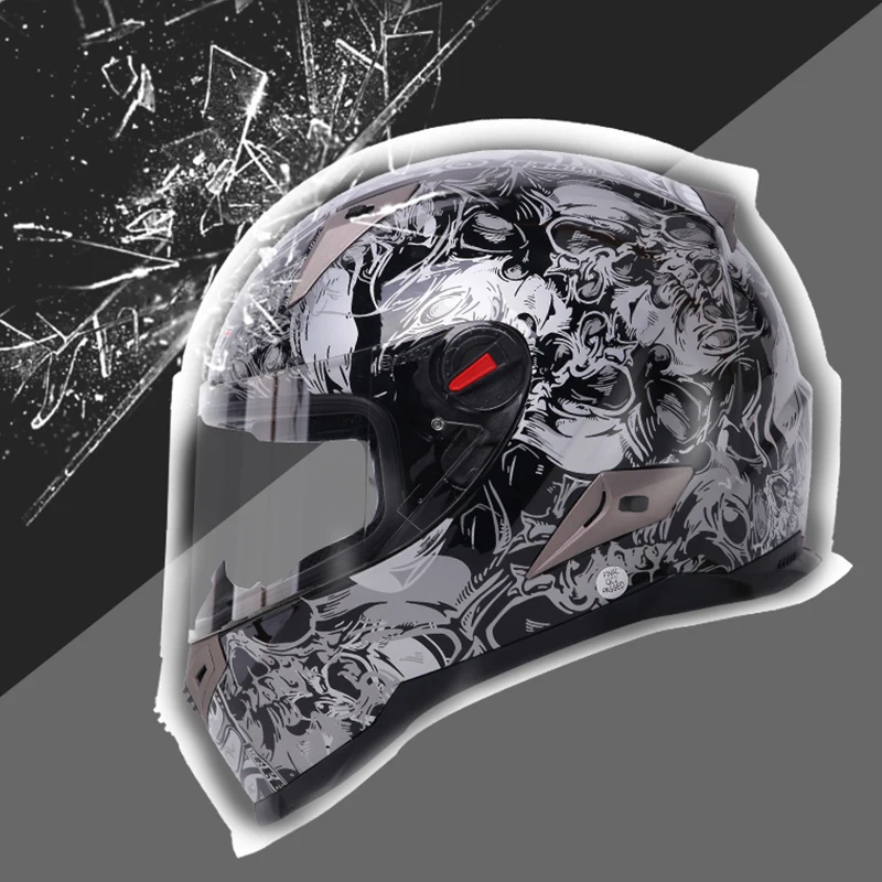 Мотоциклетный шлем с открытым лицом и двойным зеркальным дизайном мотоциклетный