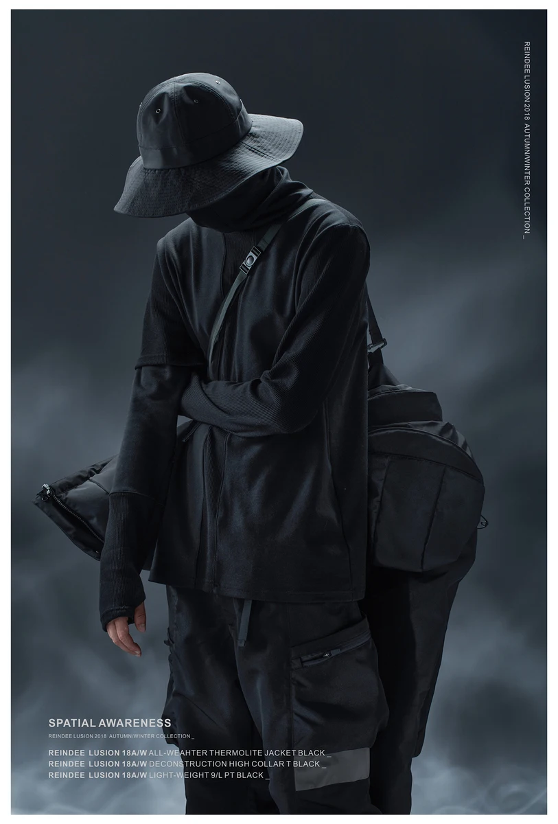 Reindee lusion deconstructed high collar t turtleneck  therma insulation techwear darkwear ninjawear streetwear