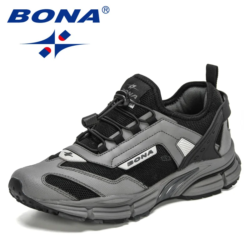 BONA 2021 New Designers Action Leather Jogging Shoes Man Sport Running Shoes Sneakers Men Tennis Outdoor Training Shoes Man Soft