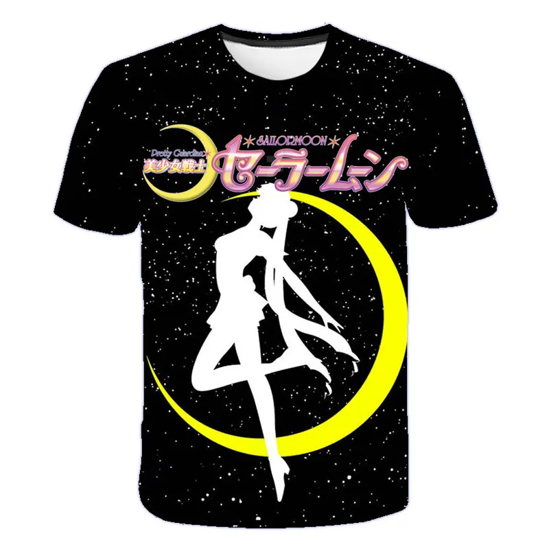 

Summer T-shirt Japan Anime Sailor Moon Tshirts Girl T Shirt Kids Clothes Tee Shirts Children Clothing Boy Short Sleeve Tops Tees