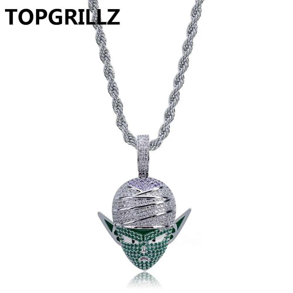 TOPGRILLZ, кулон в виде Драконий жемчуг, пикколо, ожерелье, Iced Out CZ, хип-хоп, золотой, серебряный цвет, для мужчин и женщин, Очаровательная цепочка, ювелирное изделие