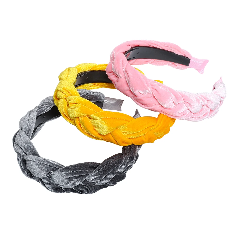 Ободок MOLANS Плетеный мягкий Однотонный женский модный ободок Ретро головной убор