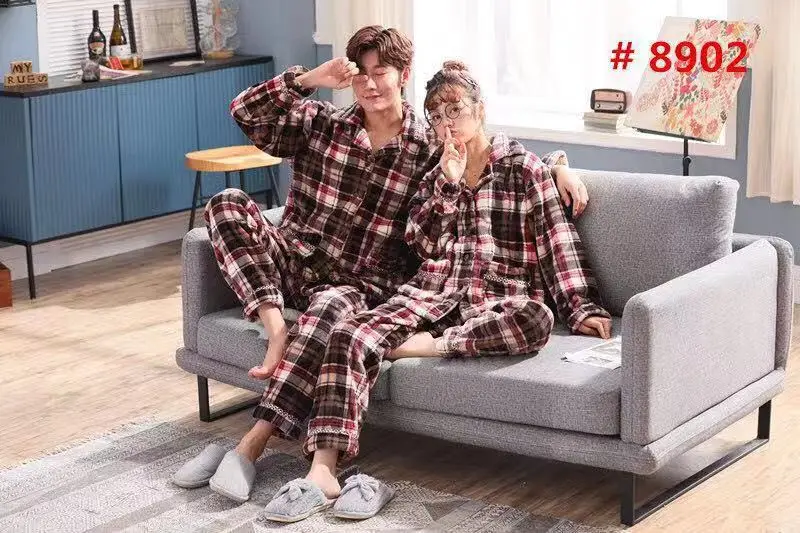 Большие размеры L-6XL, 7XL, 8XL, зимние женские плотные фланелевые комплекты для сна, женские Лоскутные коралловые флисовые мужские большие пижамы, теплые комплекты, 24 цвета