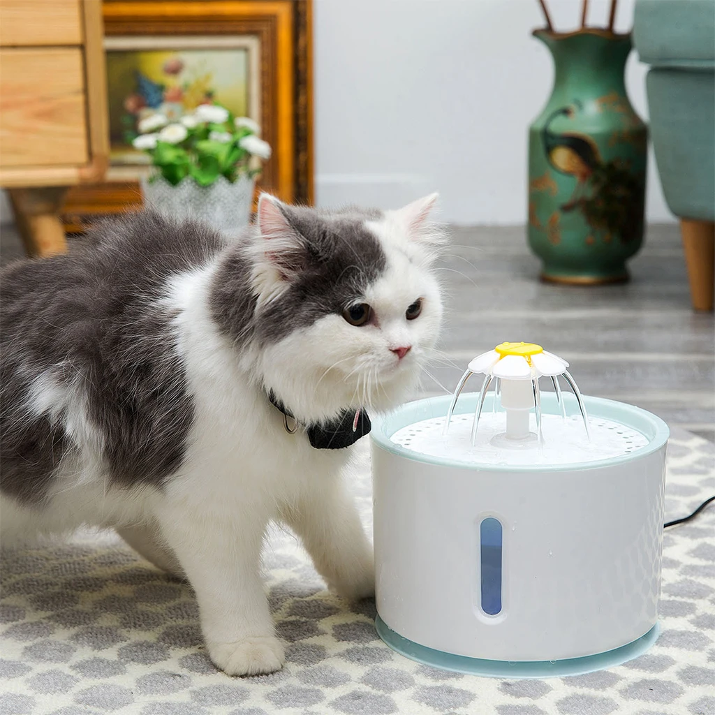Автоматическая Pet фонтан воды кота светодиодный электрический USB для кошки или