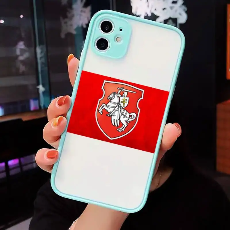 

Republic Belarus National flag Phone Cases Matte transparent For blue iPhone 12 Mini 11 Pro XR XS Max 7 8 Plus X Back Cover