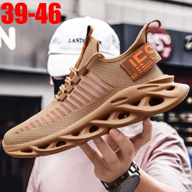 Летние мужские легкие кроссовки ударопрочные сетчатые дышащие спортивные