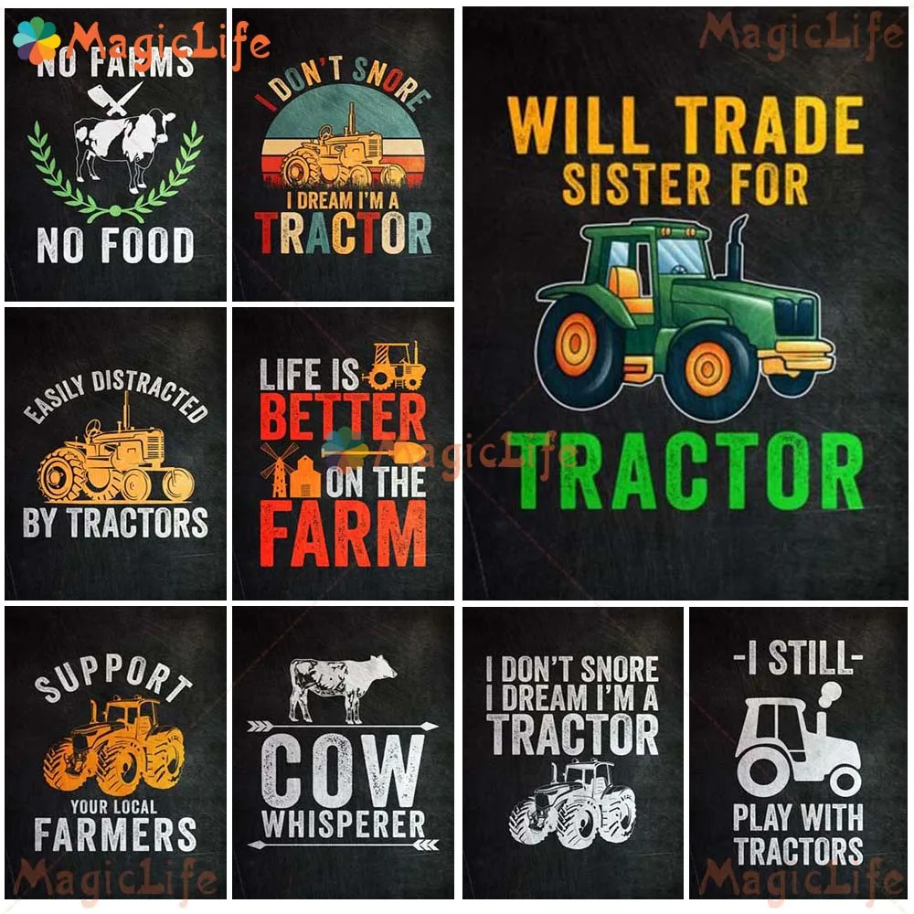 

Farm Tractor Quotes Crop Wall Pictures For Living Room Countryside Rural Decor Nordic Poster Wall Art Canvas Painting Unframed