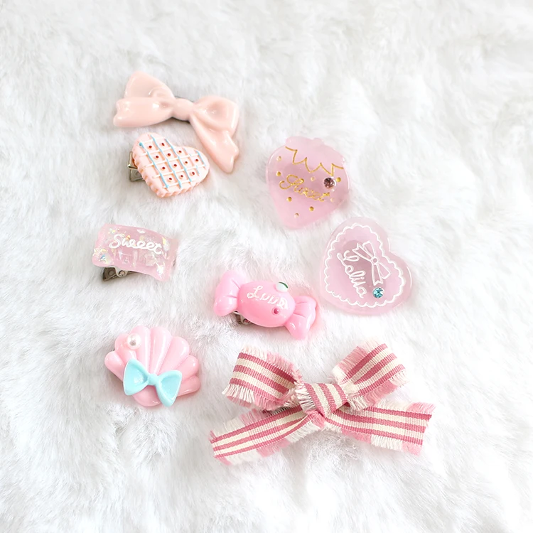 

Розовый маленький зажим мини маленький номер Лолита Сладкий Niang Lo Niang симпатичный головной убор аксессуары для волос