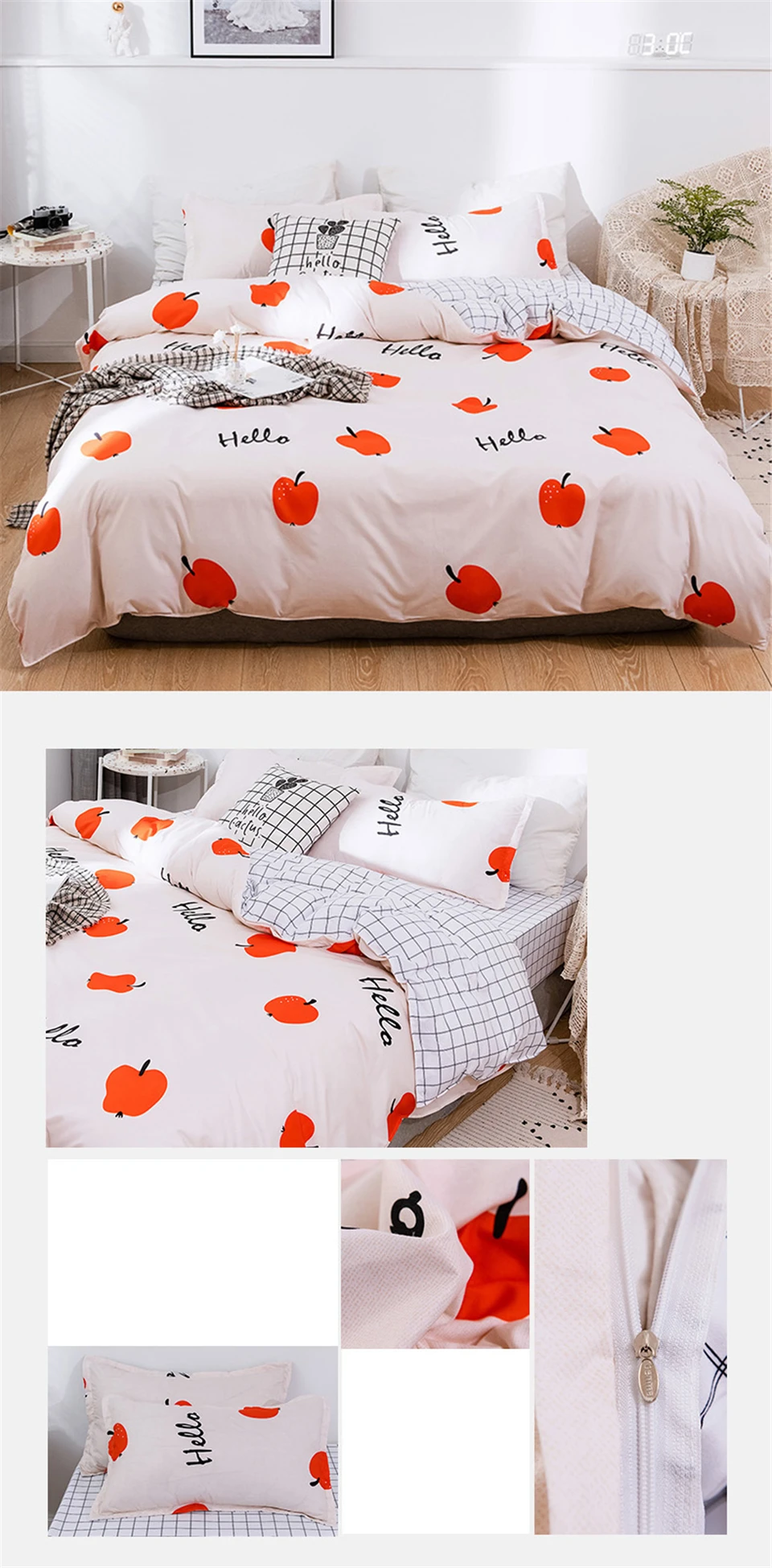 Паркшин ананас Комплект постельного белья покрывала кровать плоский лист наволочка пододеяльник двойной Королева Король Один морковь зеленый плоский лист