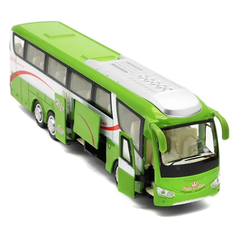 

1:32 Alloy Car Models High Simulation City Bus Metal Diecasts Toy Vehicles Pull Back and Flashing and Musical