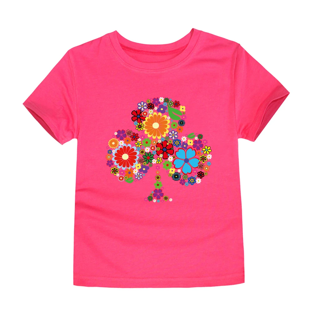 Футболка для мальчиков и девочек детская одежда из хлопка летняя с цветочным
