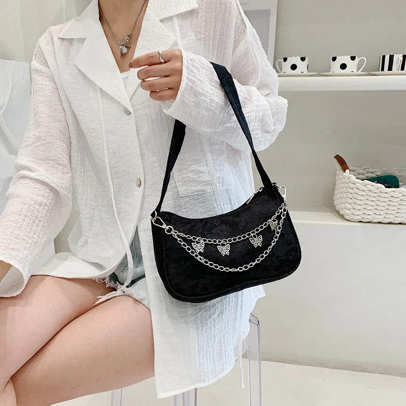

Bag Women's Bag New Pearl Chain One Shoulder Fashion Armpit Bag Fold Messenger Handbag