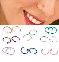 10pcs nose ring septum rings stainless steel fake nose jewelry for women punk septum clicker body piercing jewelry nose piercing