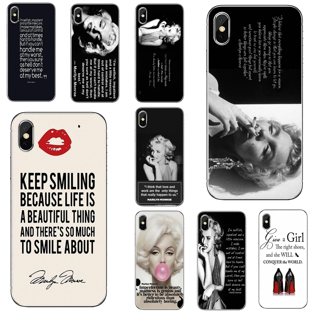 

For iPod Touch iPhone 10 11 12 Pro 4S 5S SE 5C 6 6S 7 8 X XR XS Plus Max 2020 Soft Skin Case Marilyn-Monroe-Im-Selfish-quote
