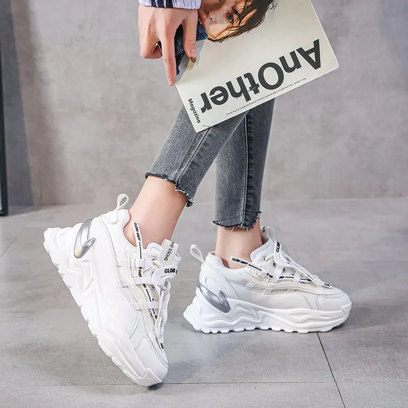

Designer Sneakers Women Platform Shoes 2021 Fashion Thick Bottom Ladies Trainers Zapatillas Mujer Sports Chunky Sneakers Women