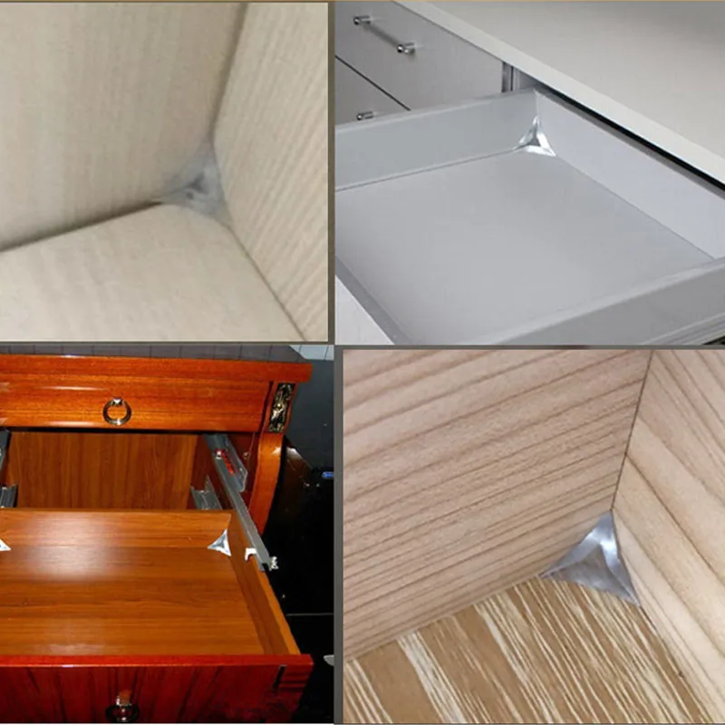 PP Transparent Triangles Crystal Dust Drawer Corner Dustproof Wardrobe Cabinet Furniture Dead Angle Anti-dirty Rubber | Обустройство