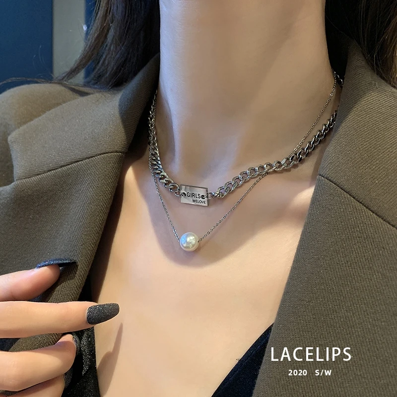 

Punk Letter B Pendant Thick Chain Necklace for Women Men Goth Silver Color Choker Neck Chains Vintage Necklace Jewelry Gift