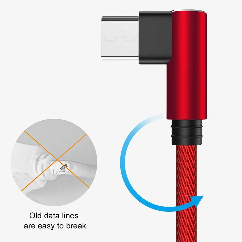 MUSTTRUE 90 degree Micro USB Cable Fast Charger Elbow Nylon Data For Phones Samsung Sony Xiaomi Android Phone Line | Мобильные