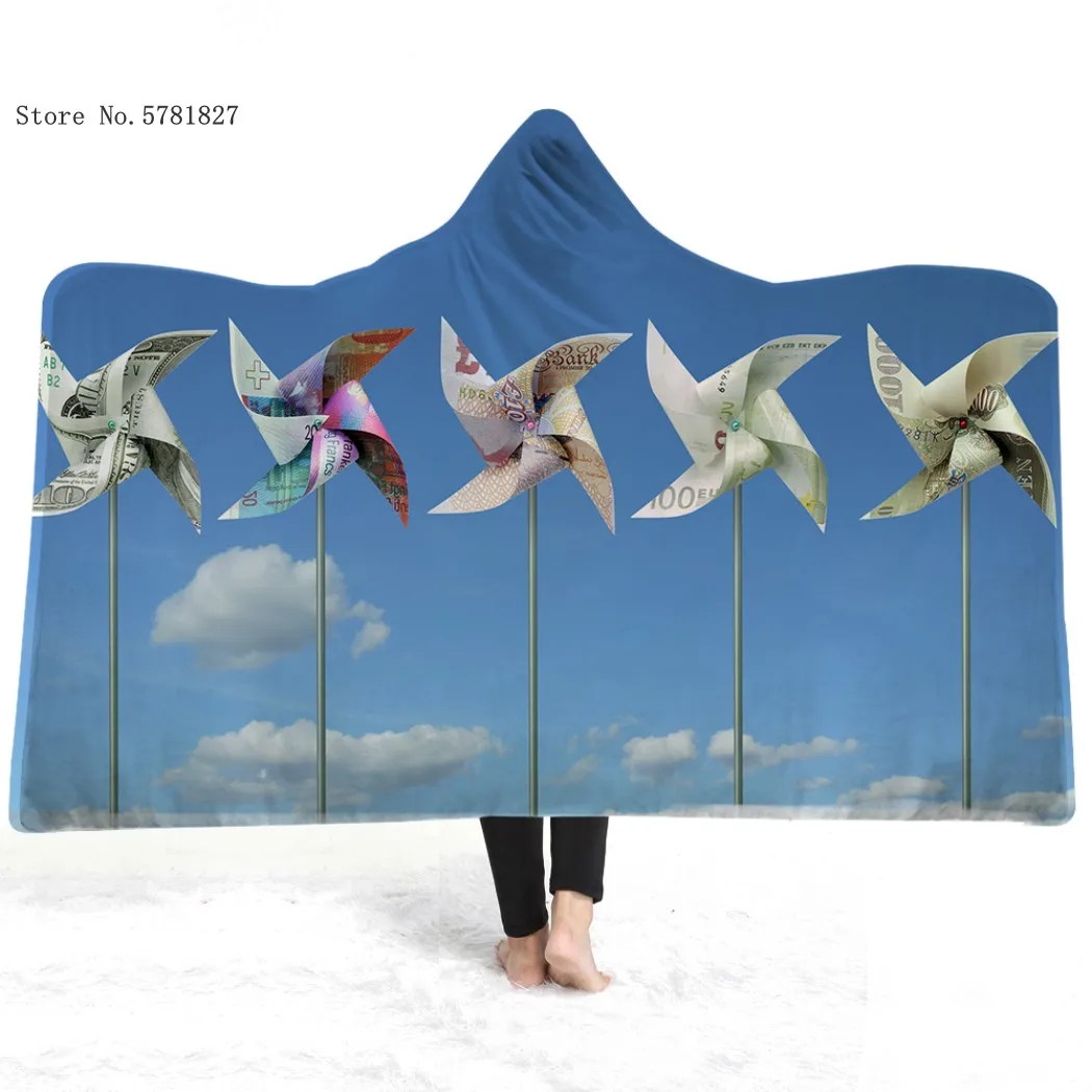 Thousand Paper Cranes Hooded Blanket Sailboat Fleece Nap Office Wearable Picnic Travel Throw Home Decor | Дом и сад