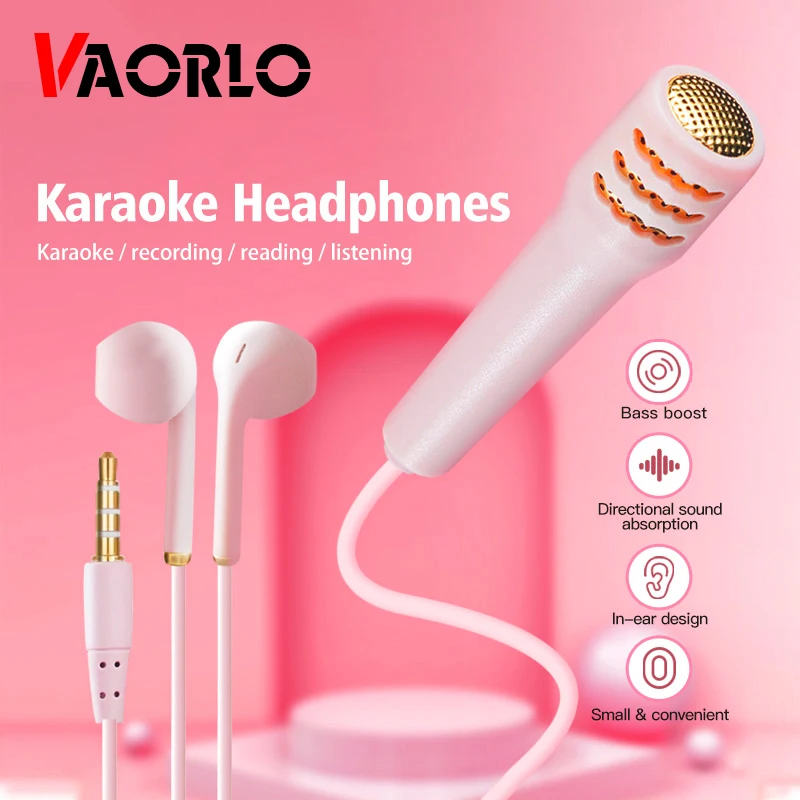 Portable Karaoke HD Mic All-in-one Earphone Mini Stereo Wire