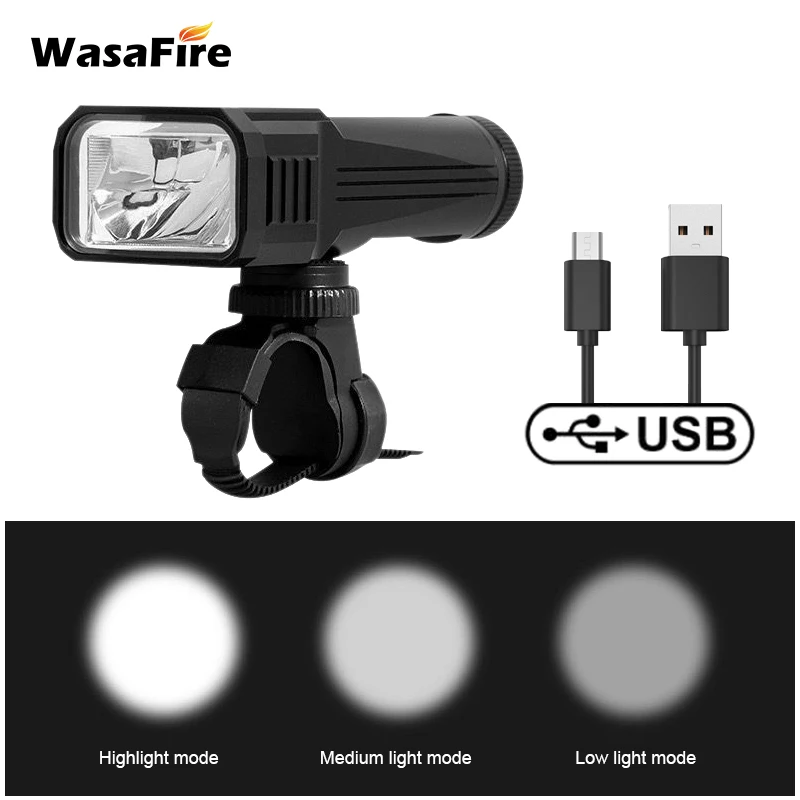 

T6 LED Bicycle Light USB Rechargeable 2800mAh Bike Light Waterproof MTB Mountain Road Bike Front Lamp Flashlight Power Bank