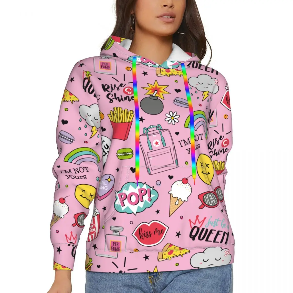 

2021 New Pink Hoodies Sweatshirts Pullover Girly Clothes LONG SLEEV WOMAN Women Sweater Women's 2021 O Neck WOMen's Hoodie Hirka