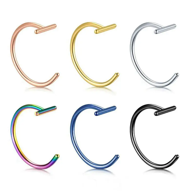 Маленький нос кольцо Нержавеющая сталь пирсинг Септум сережки хрящевая спираль
