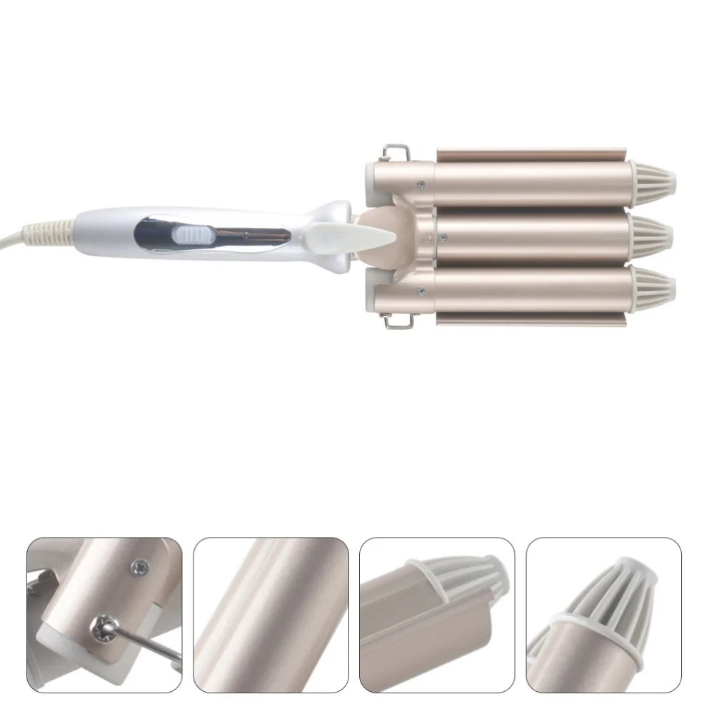 

1Pc Hair Curling Iron 3 Barrels Hair Curling Wand Hair Styling Curler (UK Plug)
