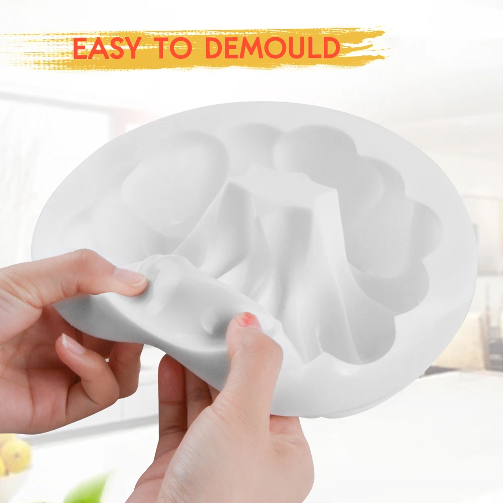 FUNBAKY 3D круглой формы силиконовые формы для торта украшения инструмент формы для выпечки коврик формы