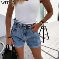 withzz summer jeans womens fashion casual straight high waist denim shorts