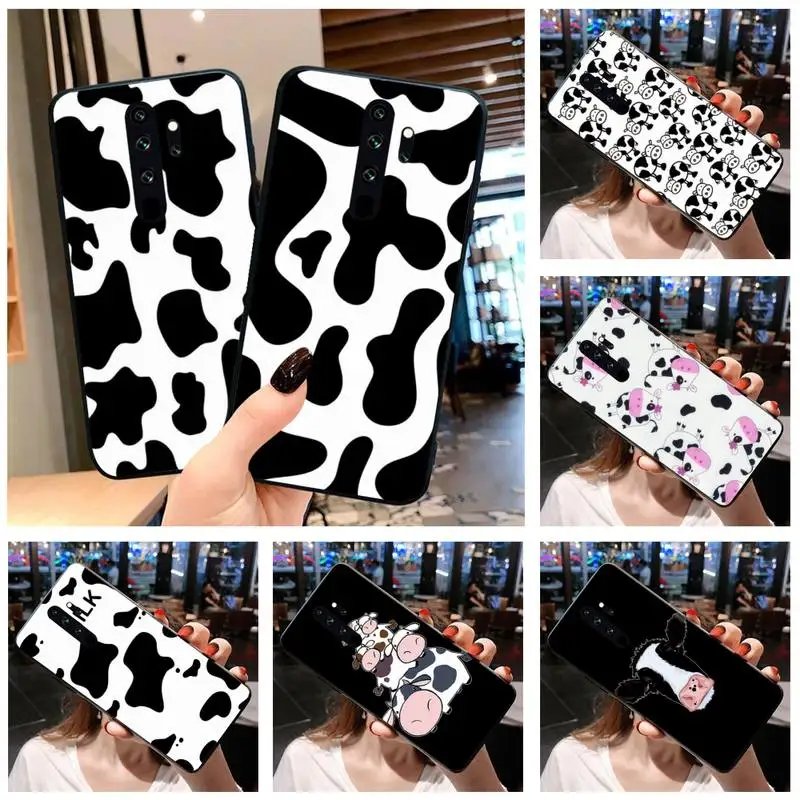 

HUAGETOP Animal Cute Milk Cow Soft Phone Case Cover for Redmi Note 9 8 8T 8A 7 6 6A Go Pro Max Redmi 9 K20