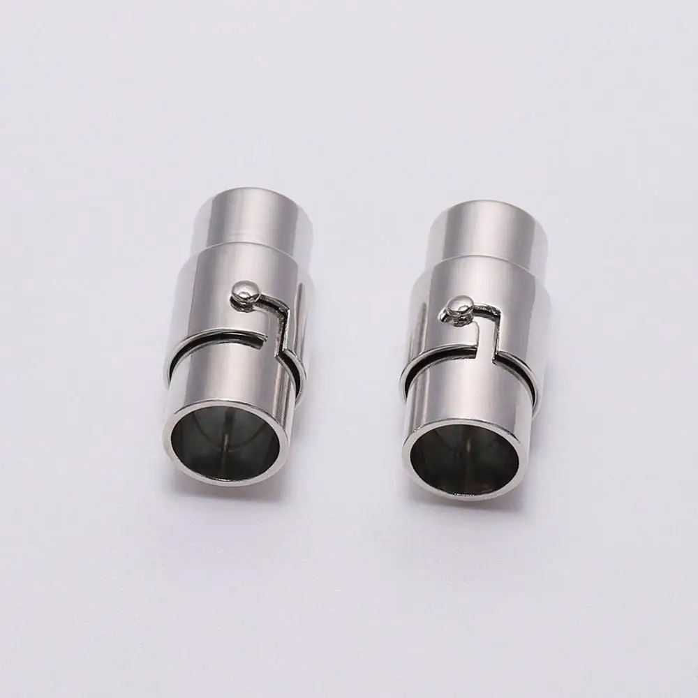 Silver 10 шт./лот, золото, серебро, сильные магнитные замочки 3, 4, 5, 6, 8, кожа 10 мм, шнур, браслет, разъемы для DIY, аксессуары для изготовления ювелирных изделий - Цвет: Silver