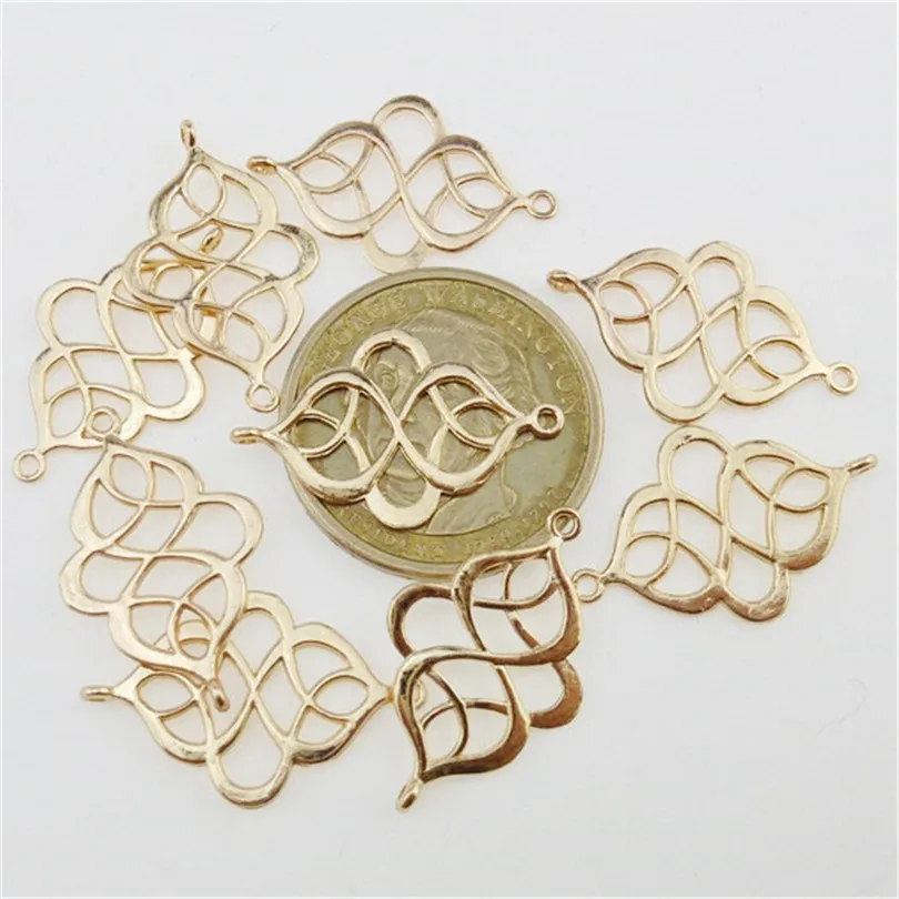 30 шт. подвески-коннекторы из розового золота с цветочным узором аксессуары для