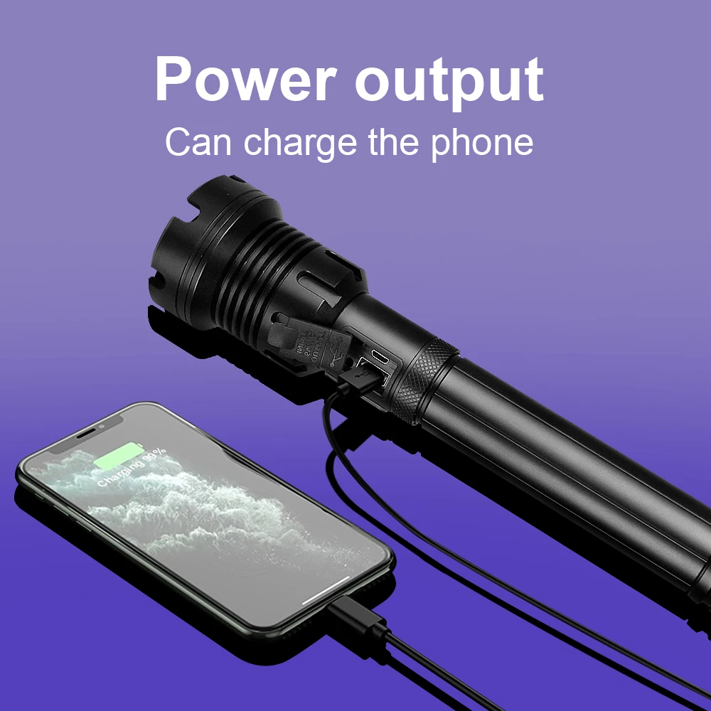 Super XHP199 Most Powerful LED Flashlight 26650 Rechargeable Tactical Torch USB Hunting Lantern XHP90 High Power Flashlights | Освещение