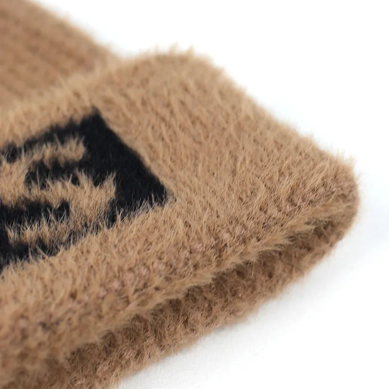 Minhui новые модные вязаные шапки с буквами для девочек зимние унисекс теплая