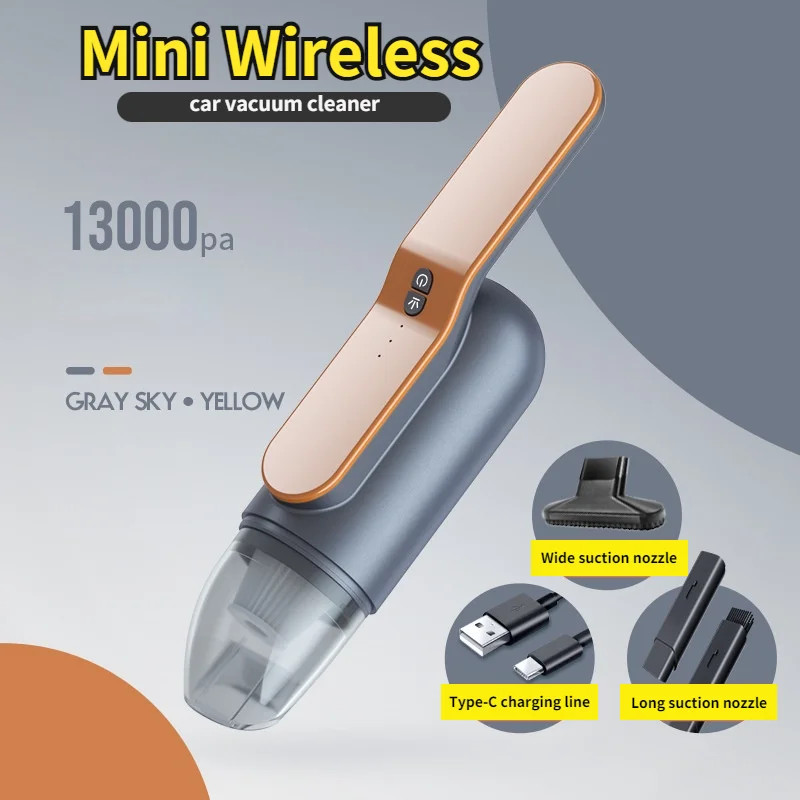 

120w Mini Handheld Auto Vacuum Cleaner 13000pa Car Wireless Portanle High Power Vacuum Cleaner Sterilizer Home Pet Hair Vacuum