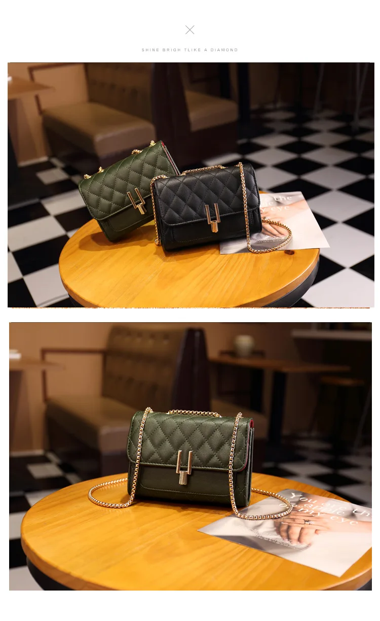 

Bag Handbags New 2021 Korean Casual Rhombus Chain Bag Fashion One-shoulder Messenger Bag