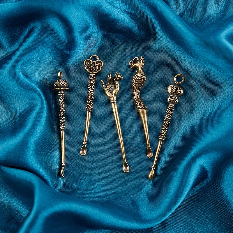 1 шт. портативные ушные ложки в стиле ретро латунный инструмент для чистки ушей с