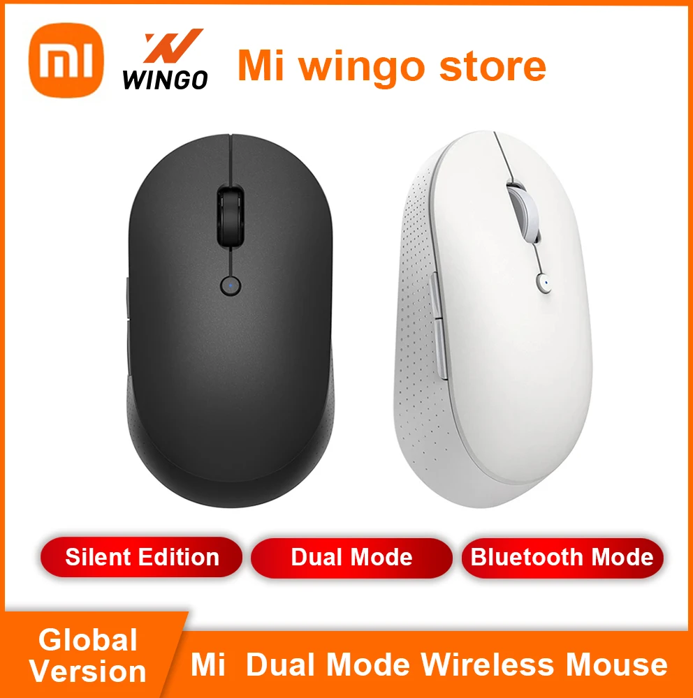 

Original Xiaomi Mi Wireless Dual-Mode Mouse Silent Ergonomic Bluetooth USB Side buttons Protable Mini Wireless Mice for Laptop
