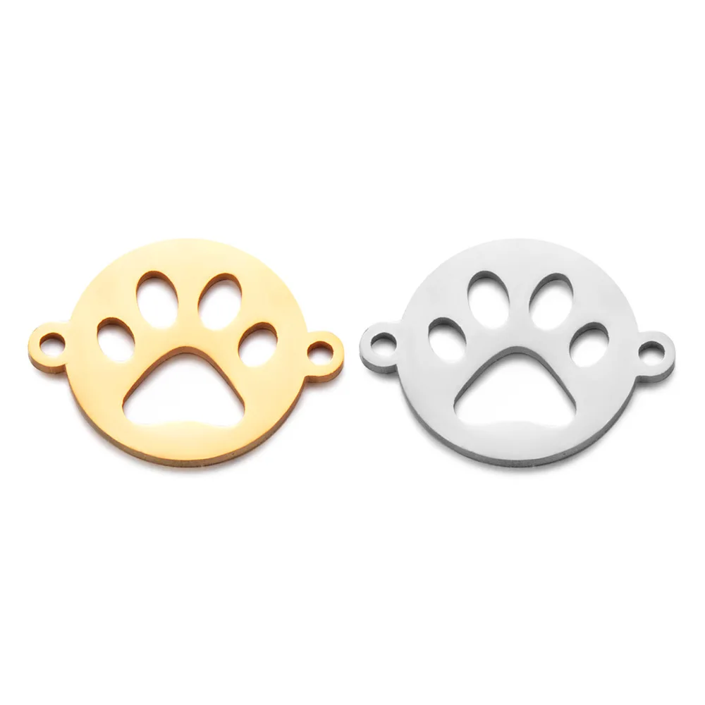 5 шт./лот из нержавеющей стали полые с животным следом очарование для