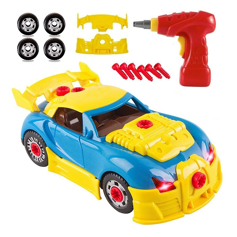 

30Pcs Children'S Diy Racing Toy Electric Drill Disassembly Toy Car Assembly Disassembly Toy Children'S Hands-On Screw Car Puzzle