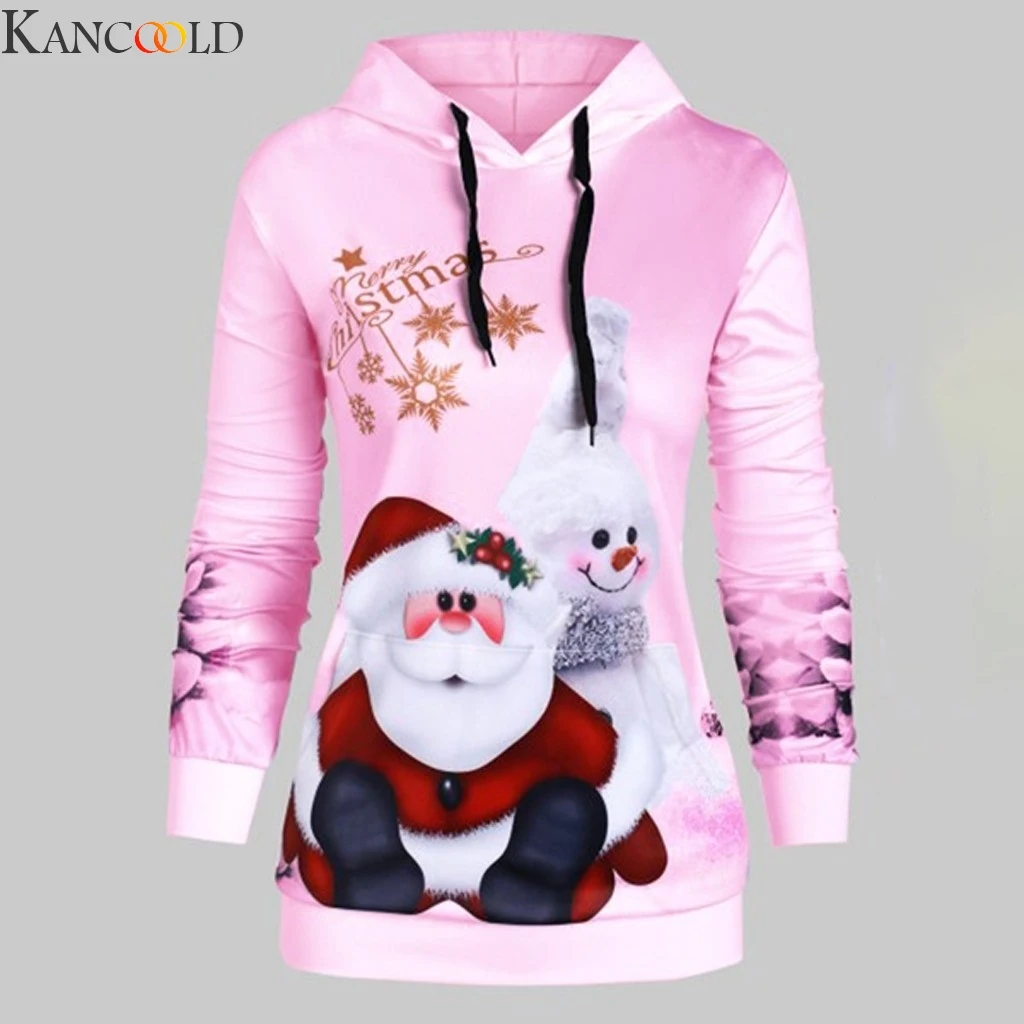 KANCOOLD Winter Women Sweatshirt Fashion Parent-child Christmas Snowflake Print Hoodie Pullover Top High Quality 4 Colors S-XXXL | Женская