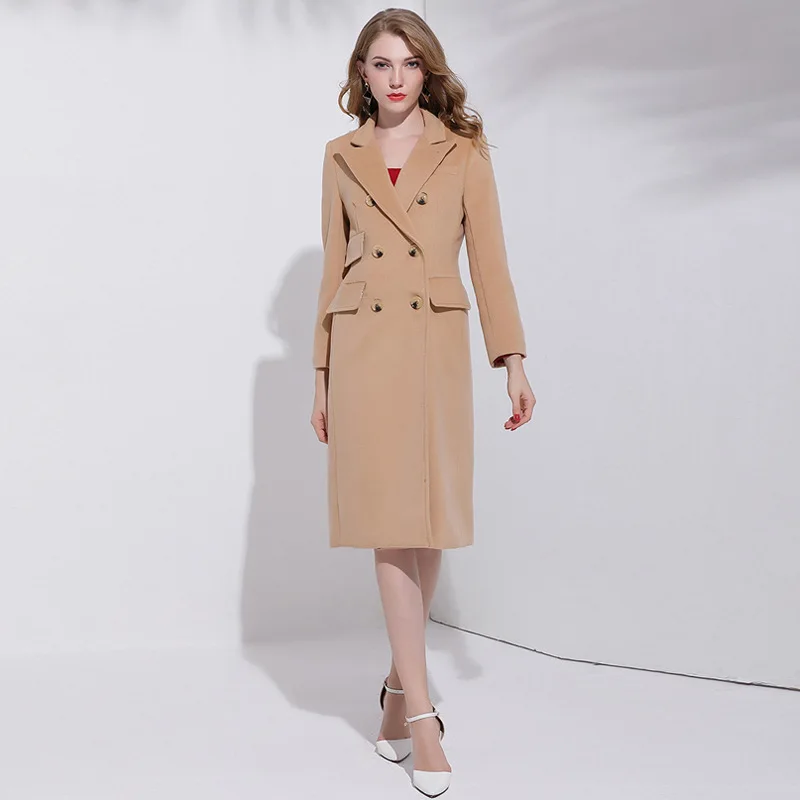 Новинка 2020 модные женские шерстяные пальто OL облегающая верхняя одежда в