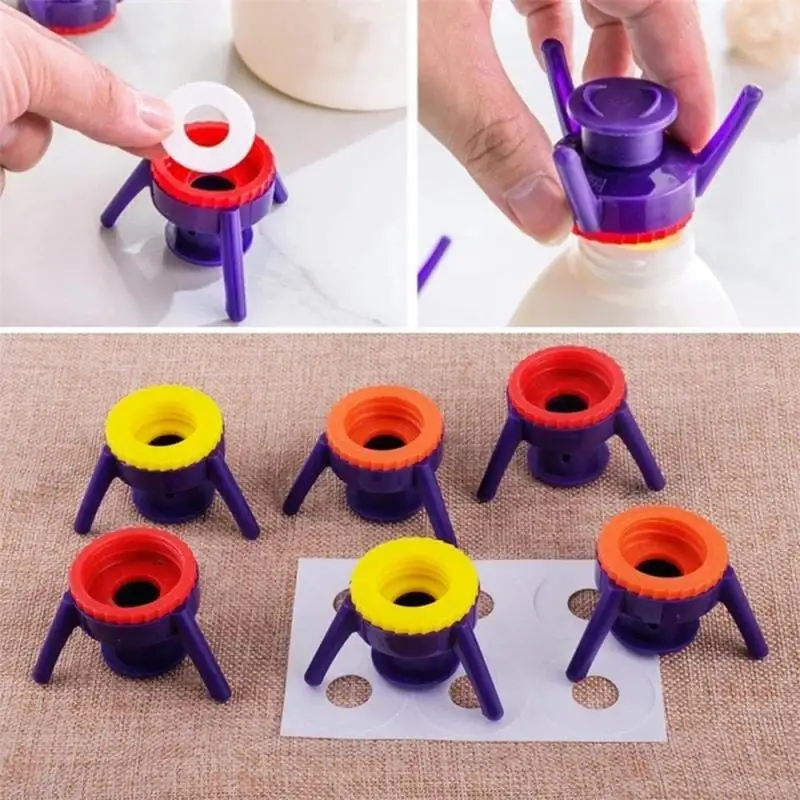 

6Pcs Creative Bottle Cap Brackets Plastic Bottle Holder Useful Shampoo Bracket Leakproof Cover Flip-it Inverted Caps Bottle