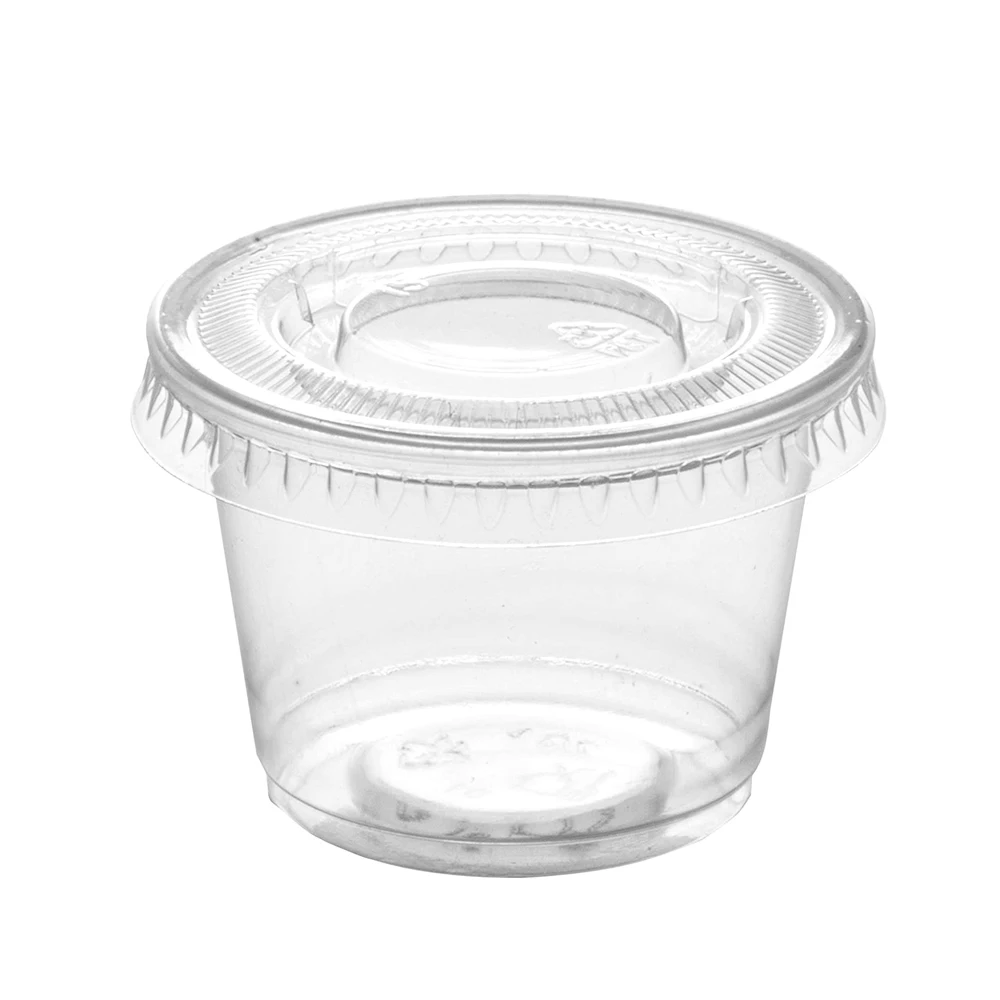 Одноразовые пластиковые чашки Jello Shot с крышками суфельная порция/соус для салата