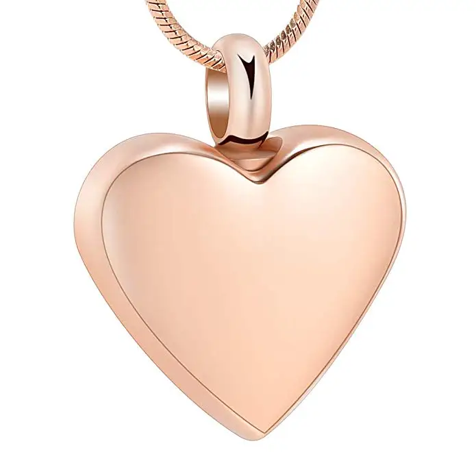 

JJ001 Cheap Wholesale High Polished 316L Stainless Steel Simple Heart Cremation Jewerly For Ashes Memorial Urn Necklace Pendant