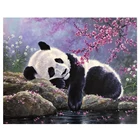 Набор для алмазной живописи сделай сам, картина квадратнойкруглой формы с милой пандой 5D, алмазная вышивка с животными, мозаика для домашнего декора