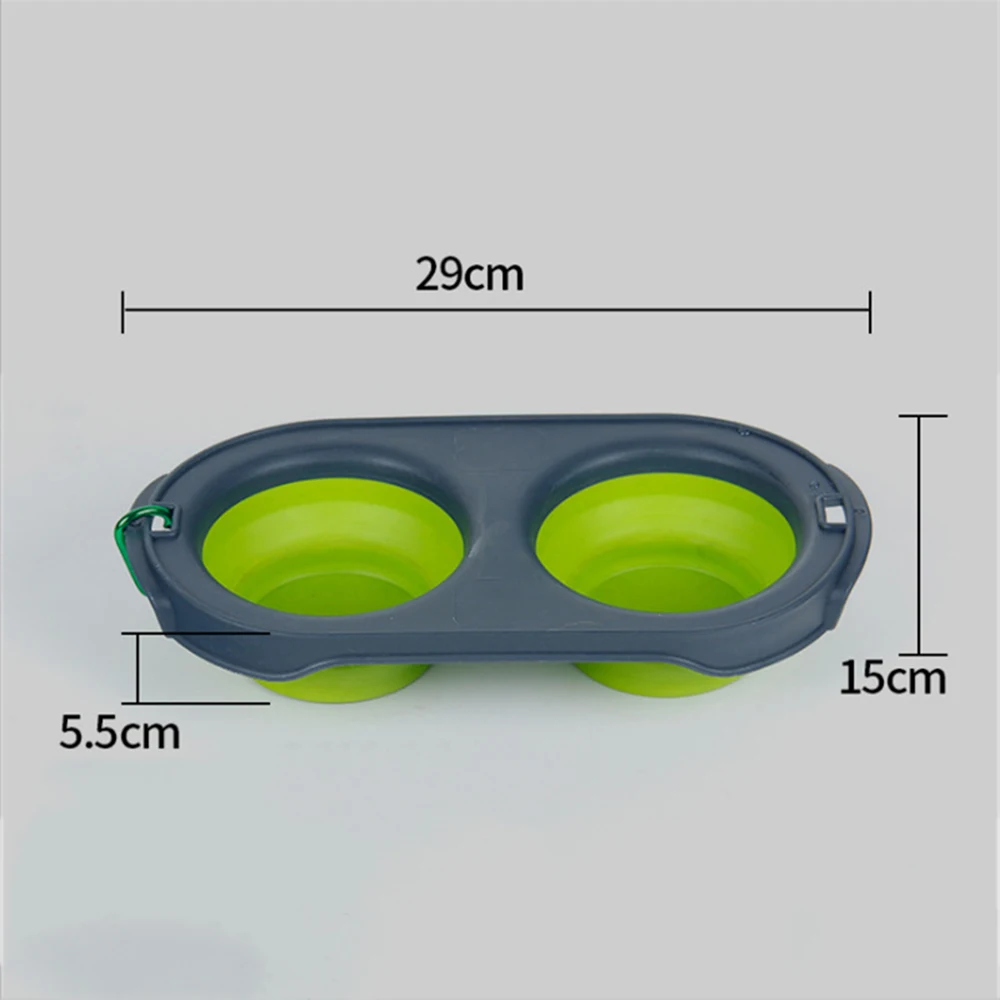 Складная Силиконовая двойная миска для домашних животных поставки кастрюль