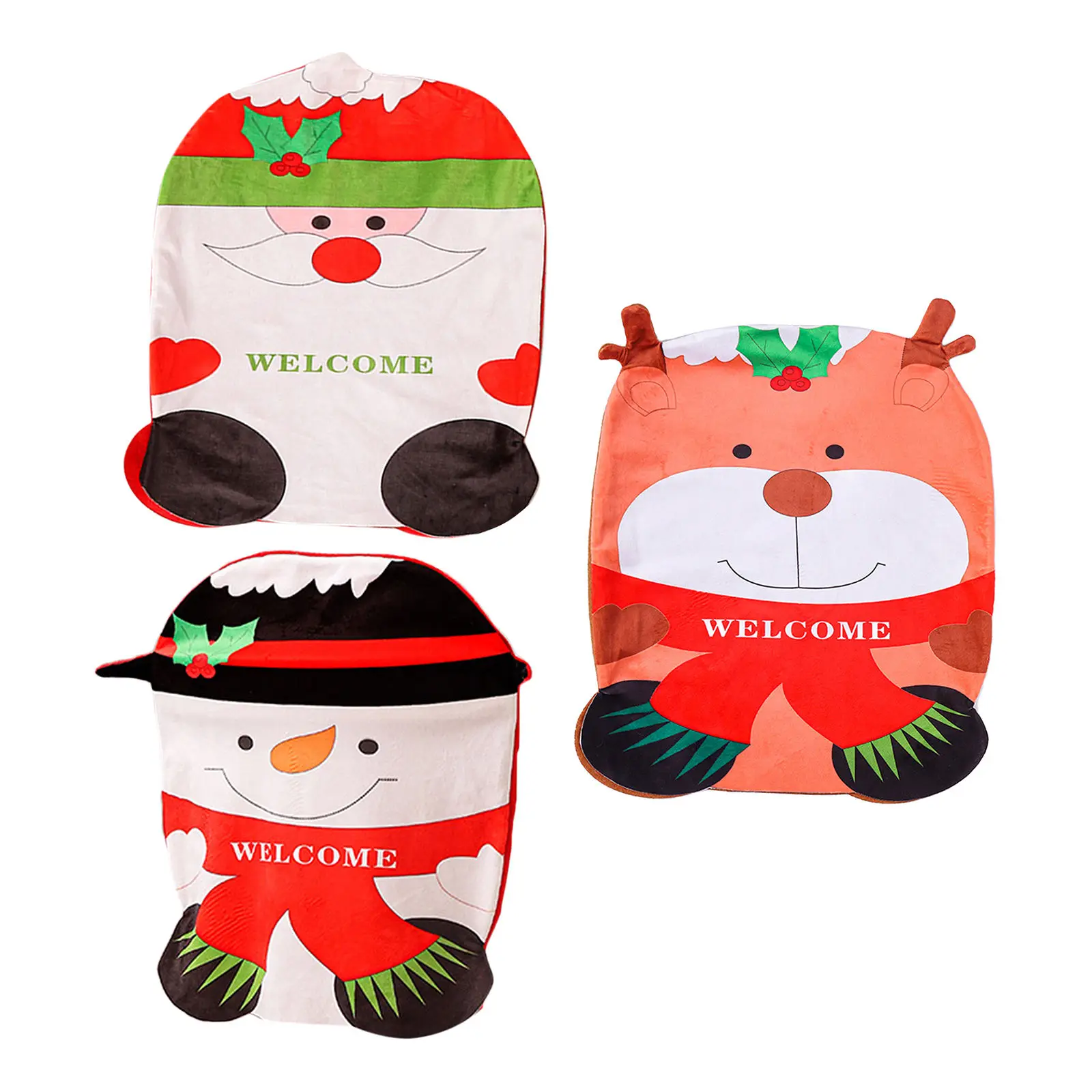Рождественский чехол на стул милый дизайн замшевые чехлы спинку с ярким